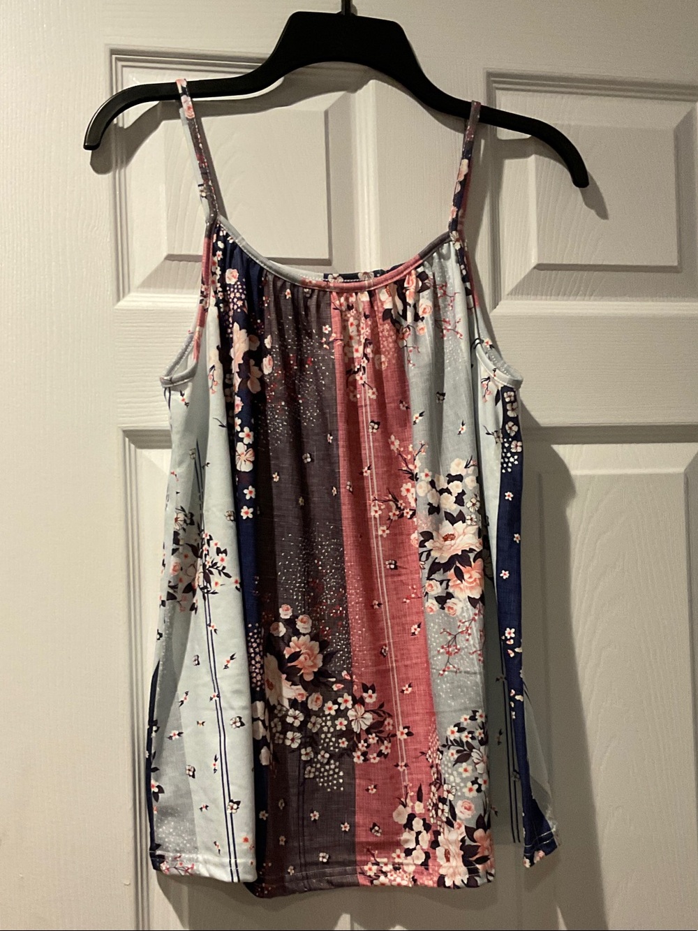 Floral Stripe Tank Top - Multicolor